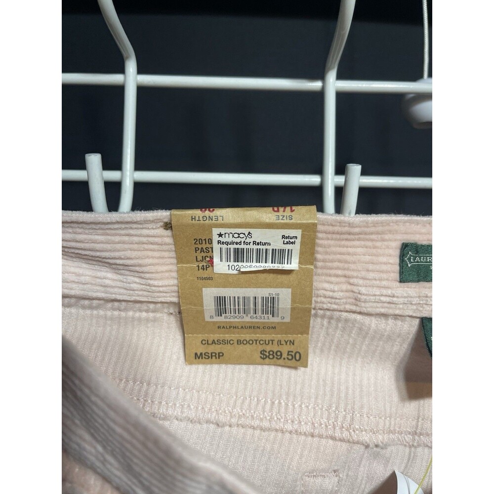 Lauren Jeans Ralph Lauren Size 14 P. Light Pink Corduroy #0147 - Picture 4 of 8